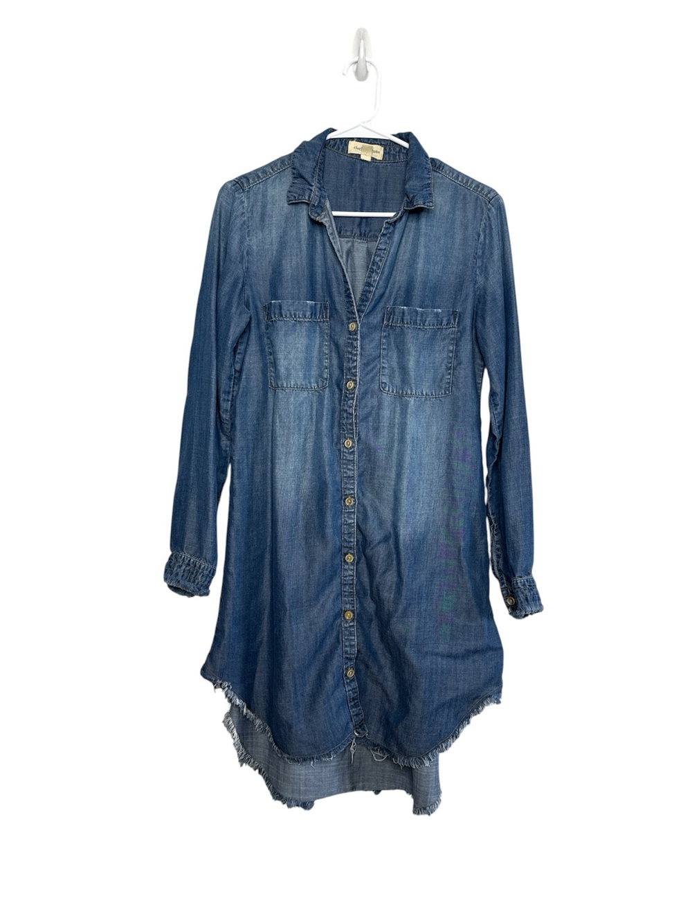 Cloth & Stone Women's Chambray Denim Button Front Shirt Dress Small
